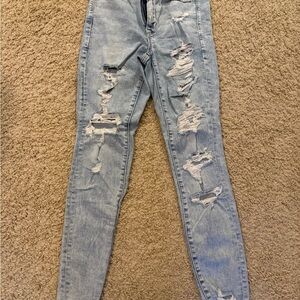 American Eagle Outfitters Distressed Blue Jeggings